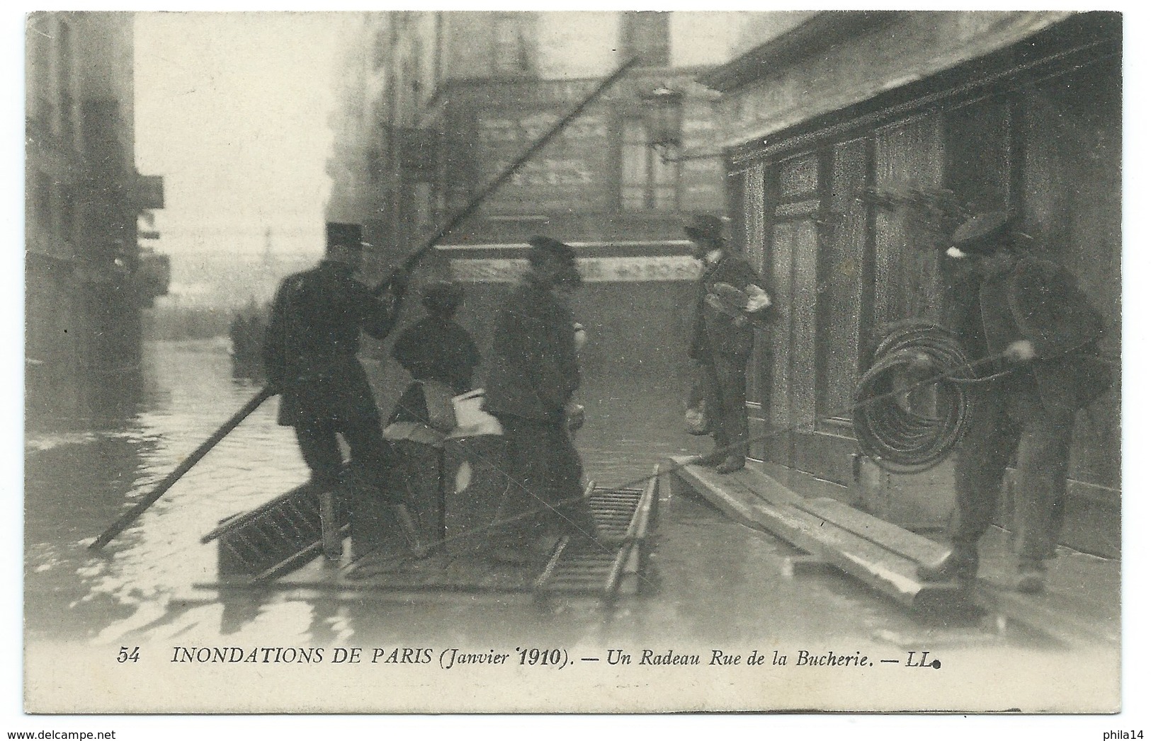 CARTE POSTALE / PARIS INONDATIONS JANVIER 1910 / UN RIDEAU RUE DE LA BOUCHERIE - Inondations De 1910