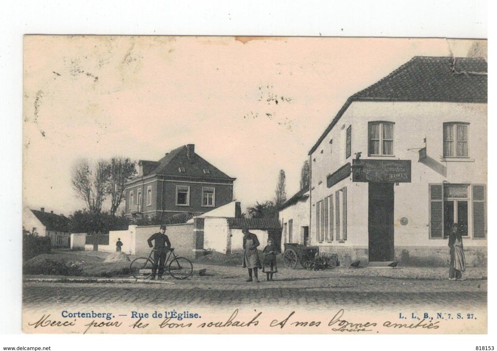 Kortenberg  Cortenbergh - Rue De L'Eglise (li Boven Hoekje Geplakt Zie Scan) 1908 - Kortenberg