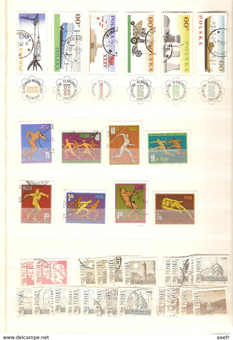 Pologne - 1000 timbres dans un album -  600 différents - 25 séries complètes - Majorité ° - Quelques MNH - FDC - Blocs