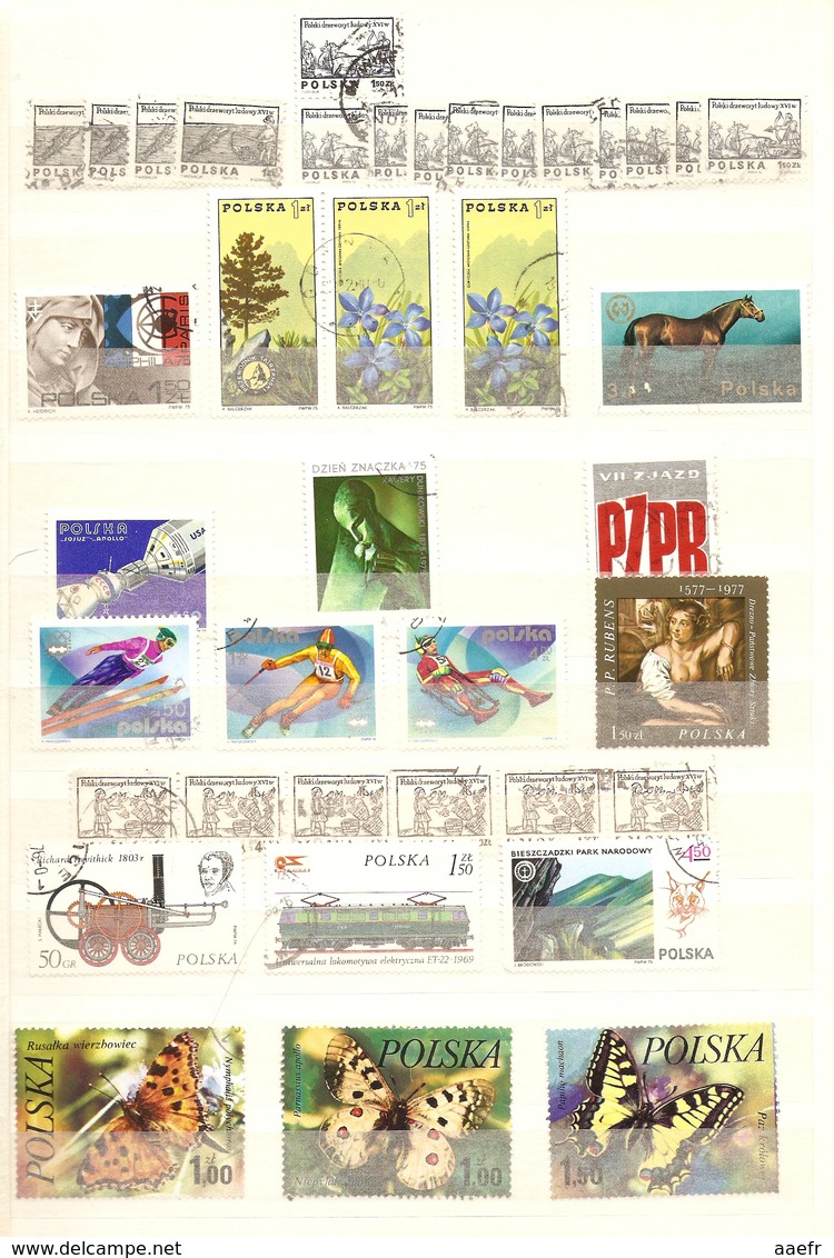 Pologne - 1000 timbres dans un album -  600 différents - 25 séries complètes - Majorité ° - Quelques MNH - FDC - Blocs