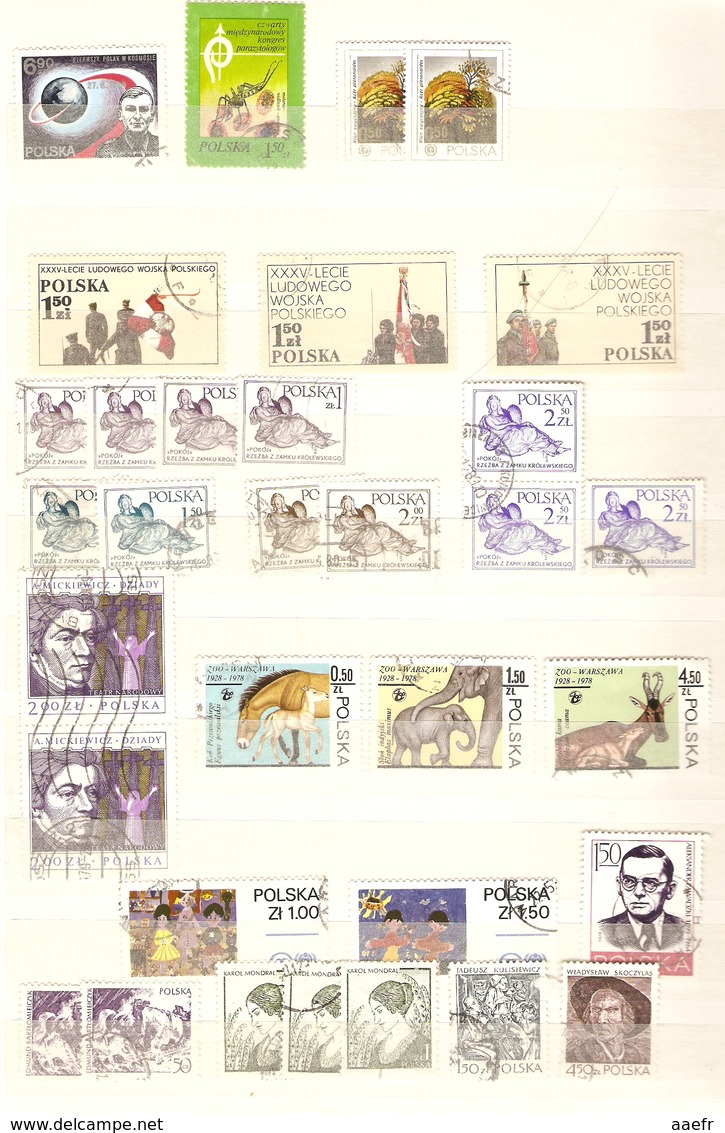 Pologne - 1000 timbres dans un album -  600 différents - 25 séries complètes - Majorité ° - Quelques MNH - FDC - Blocs