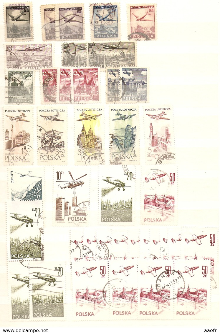 Pologne - 1000 timbres dans un album -  600 différents - 25 séries complètes - Majorité ° - Quelques MNH - FDC - Blocs