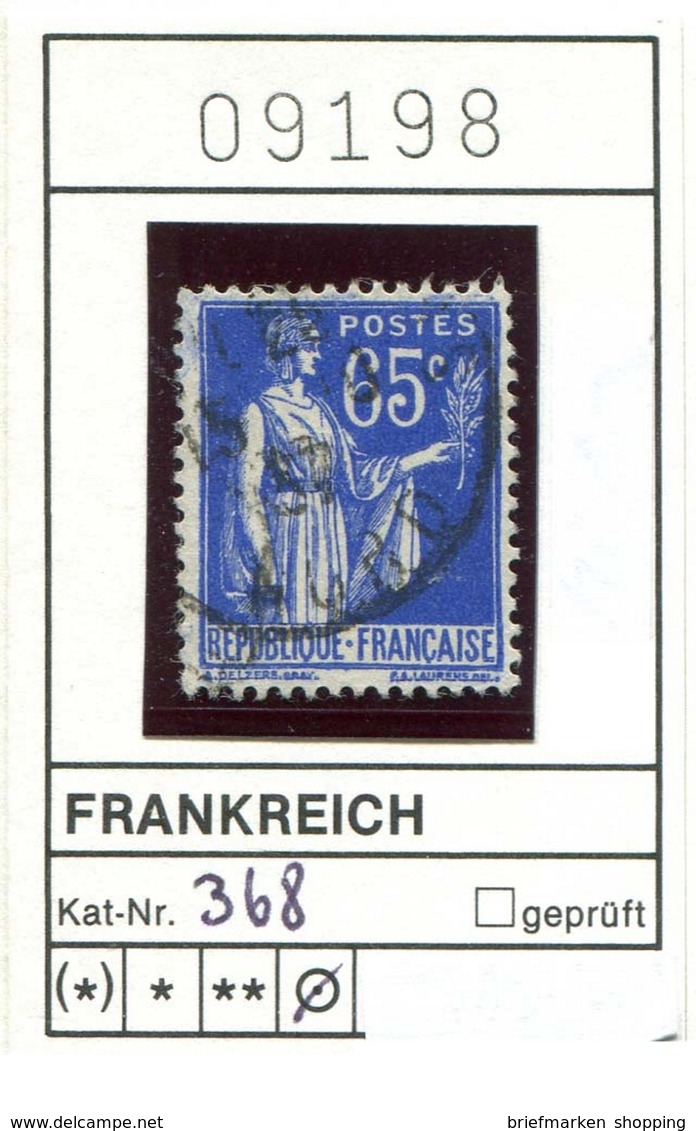 Frankreich - France - Francia -  Michel 368 - Oo Oblit. Used Gebruikt - 1906-38 Säerin, Untergrund Glatt