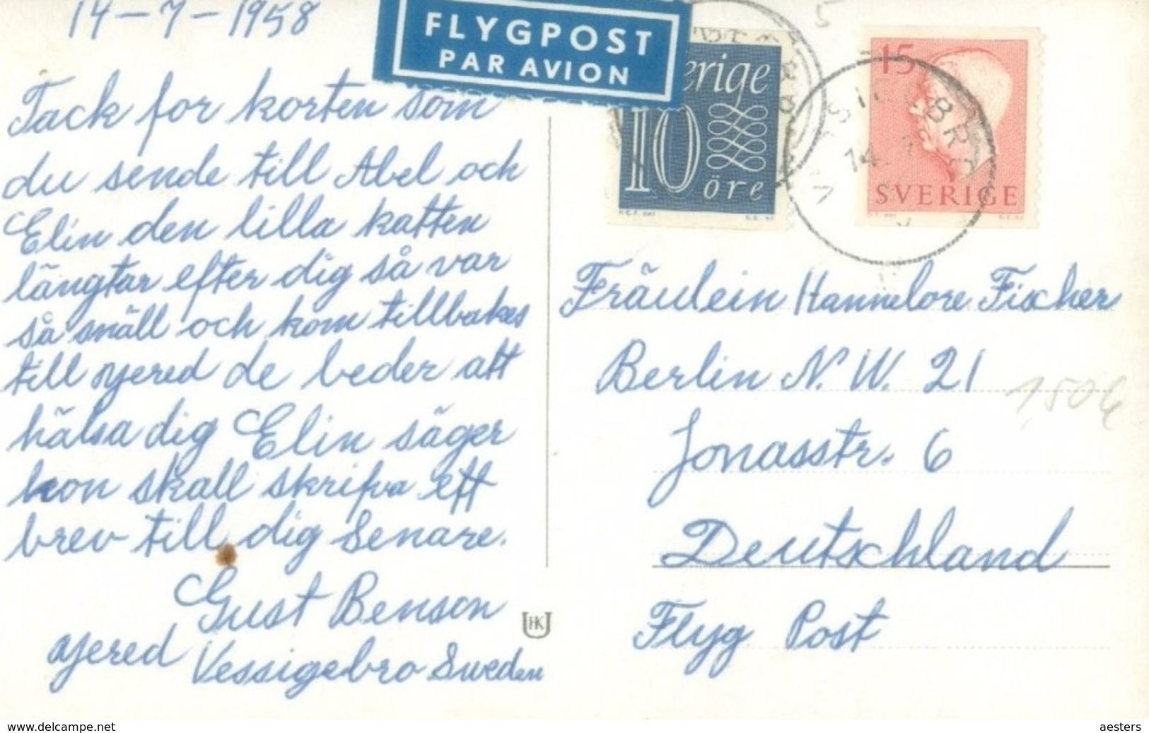 Uppsala 1958; Uppsala Från Flygplan - Circulated. (Hartmans Kortförlag - Uppsala) - Zweden
