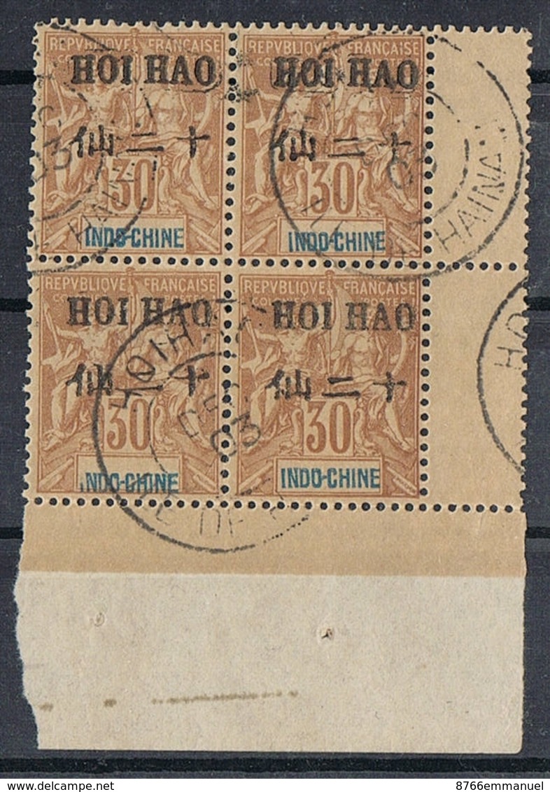 HOÎ-HAO N°25 EN BLOC DE 4  COIN DE FEUILLE  SUPERBE - Oblitérés