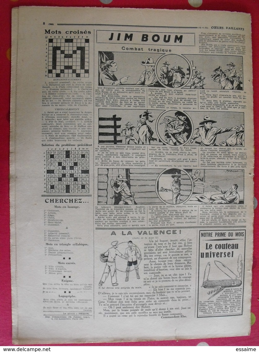 8 coeurs vaillants novembre-décembre 1935.  hergé tintin en orient (cigares du pharaon) jim boum marijac pat'fol