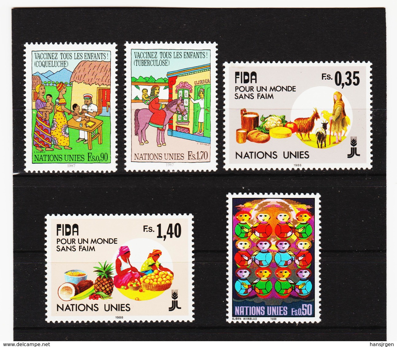 SRO416 UNO GENF 1987/88  MICHL 160/64 ** Postfrisch Siehe ABBILBUNG - Ungebraucht