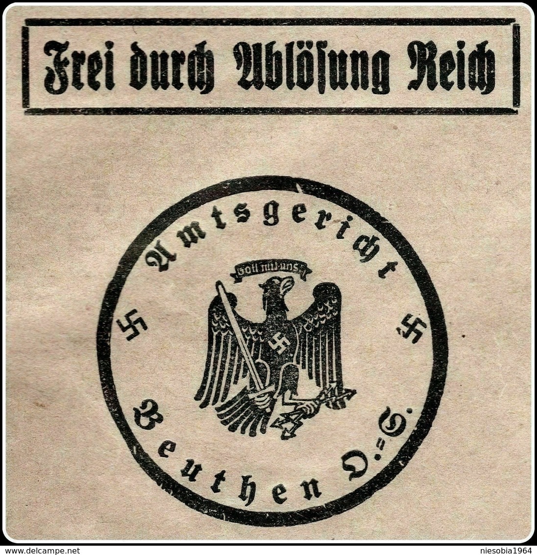 Nazi Germany Part Of Stationery With Free Postage Seal & Postal Receipt 1937 DR Ganzsache Frei Durch Ablösung Reich - Lettres & Documents