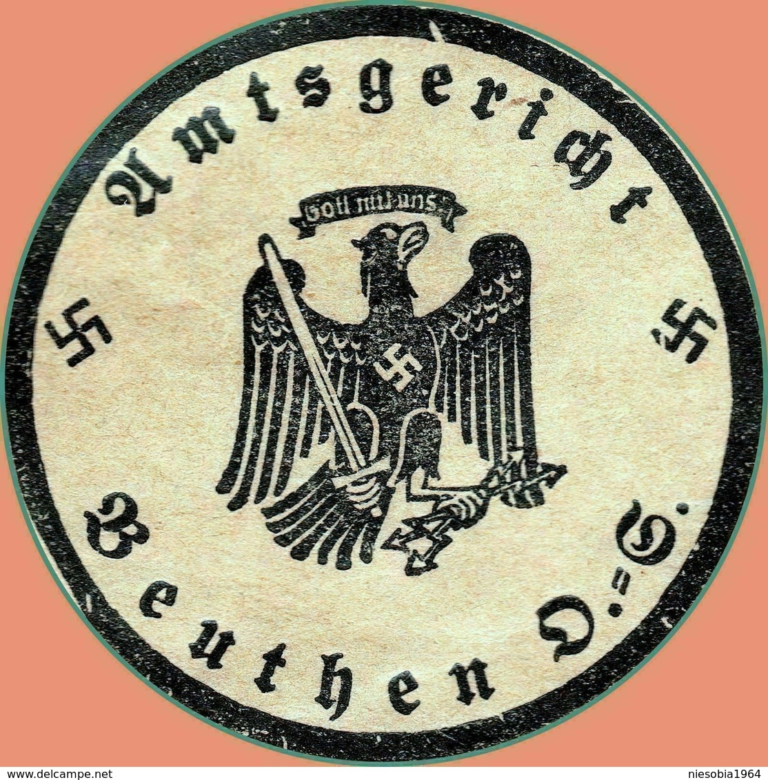 Nazi Germany Part of Stationery with free postage seal & postal receipt 1937 DR Ganzsache Frei durch Ablösung Reich