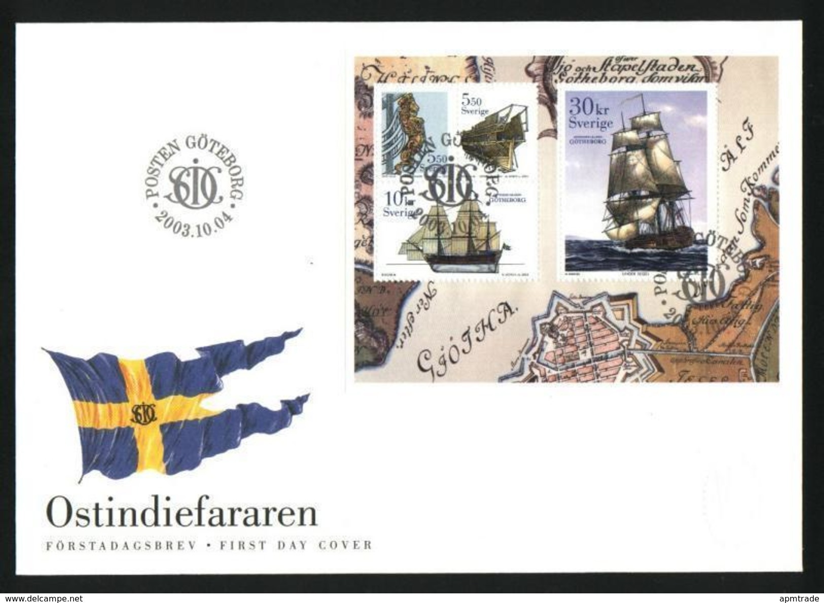 Sweden. FDC Cachet 2003. Swedish East India Ship. Engraver Martin Morck - FDC