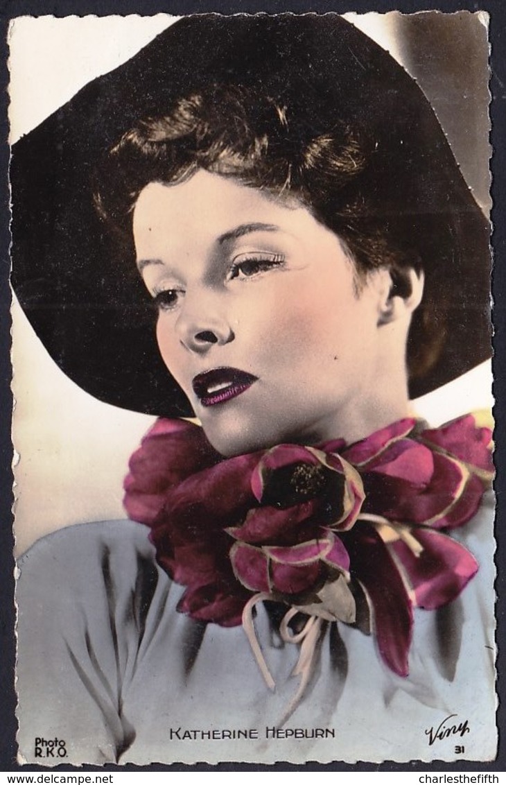 OLD CPA * KATHERINE HEPBURN * Viny 31 In Colour ( Rare ! ) Photo R.K.O. - Acteurs