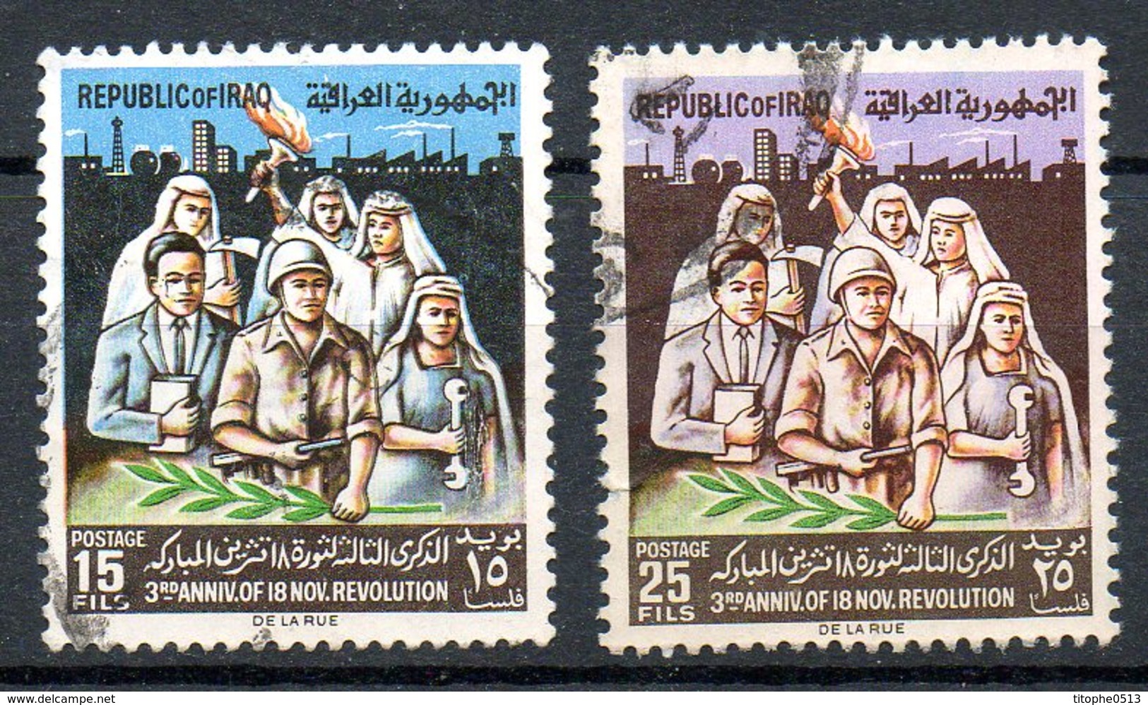 IRAK. N°455-6 Oblitérés De 1966. Anniversaire De La Révolution. - Irak