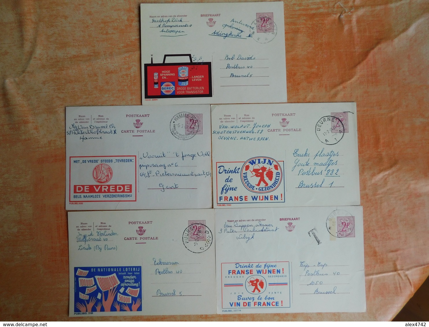 Lot De 5 Entiers Postaux Publibel   (U7) - Publibels