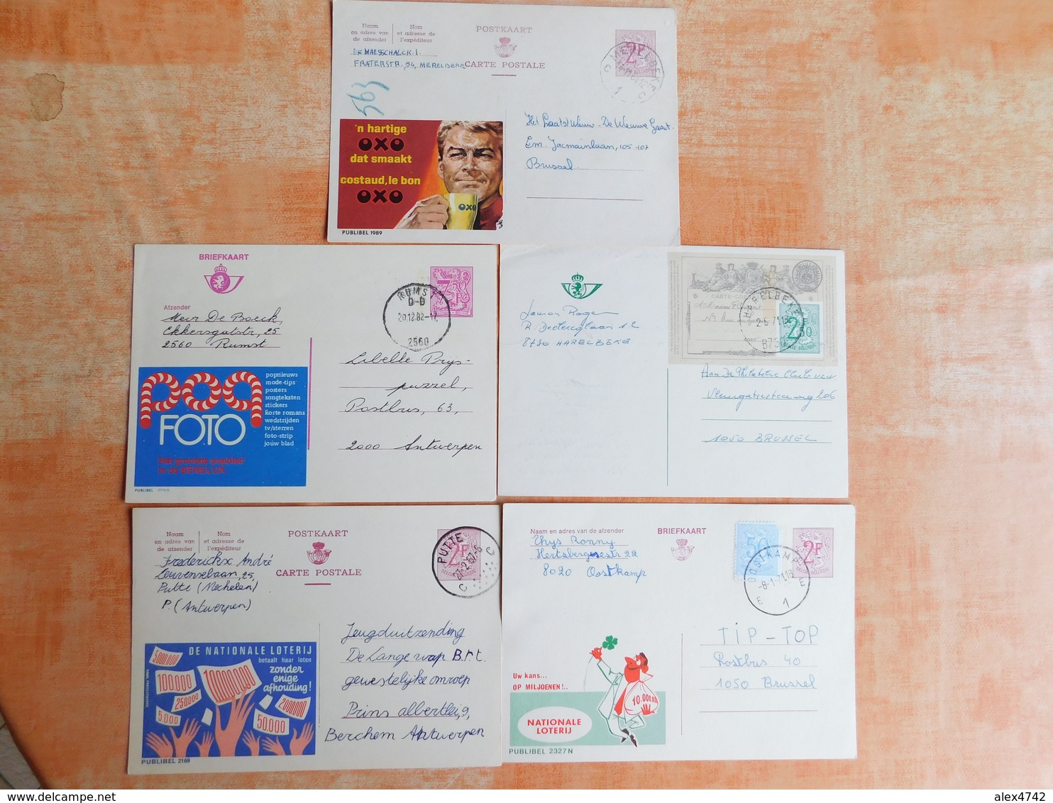 Lot De 5 Entiers Postaux Publibel   (U7) - Publibels