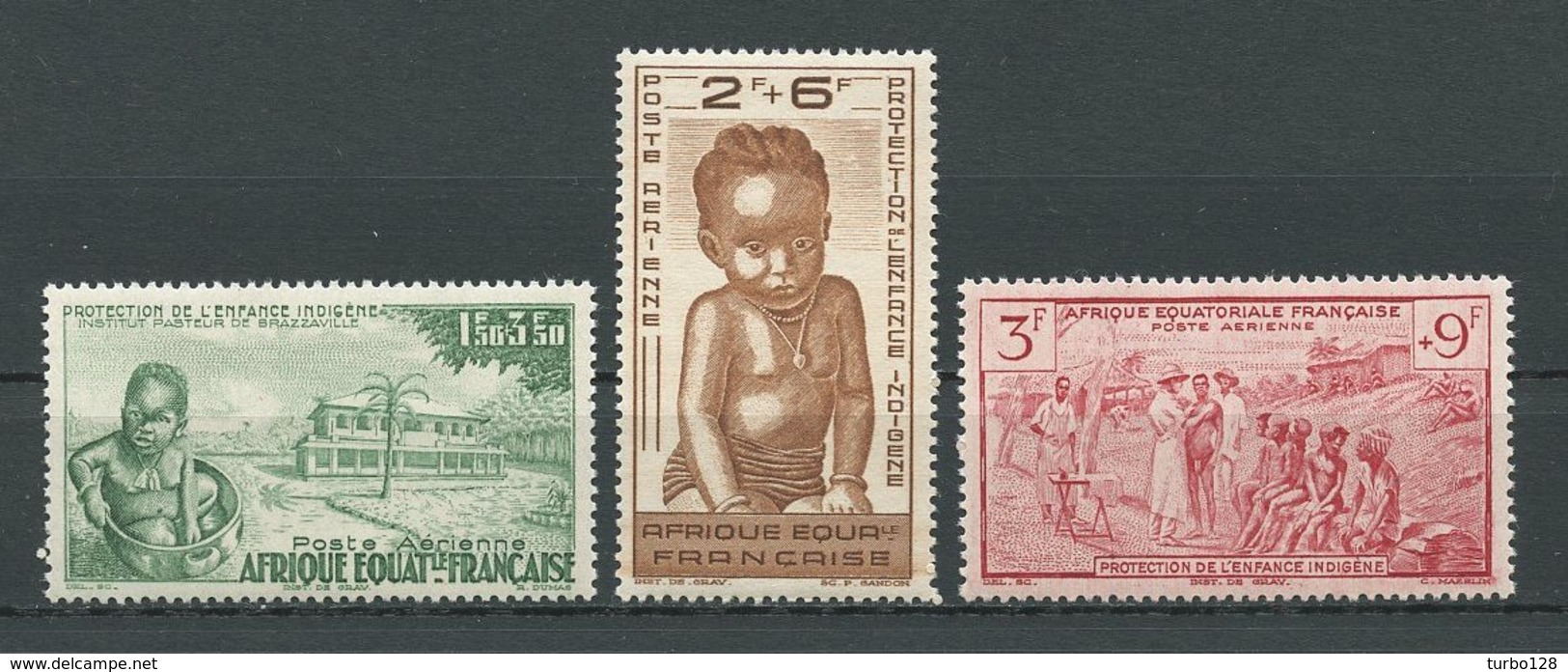 AEF 1942 PA  N° 10/12 **  Neufs MNH Superbes C 6,12 € Profit Oeuvre Protection Enfance Indigène Enfants Children - Neufs