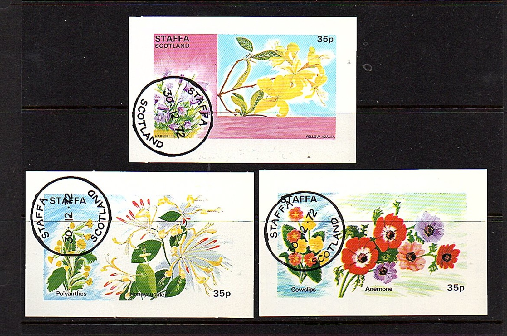 Flowers Staffa-Scotland 3 Blocks VF Used 1972 (st-14) - Local Issues