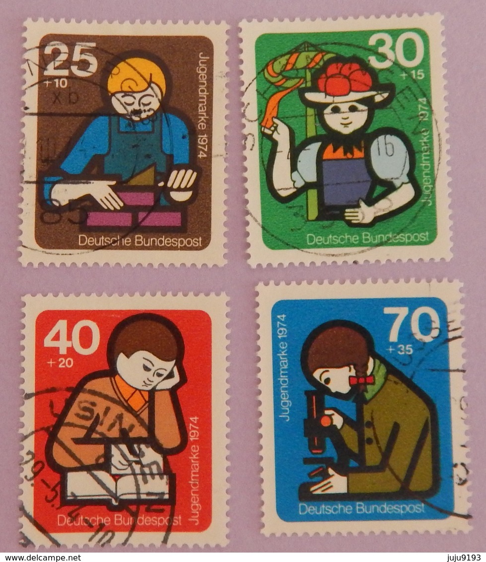 RFA YT 649/652 OBLITÉRÉS "TRAVAIL DE LA JEUNESSE "ANNÉE 1974 - Used Stamps