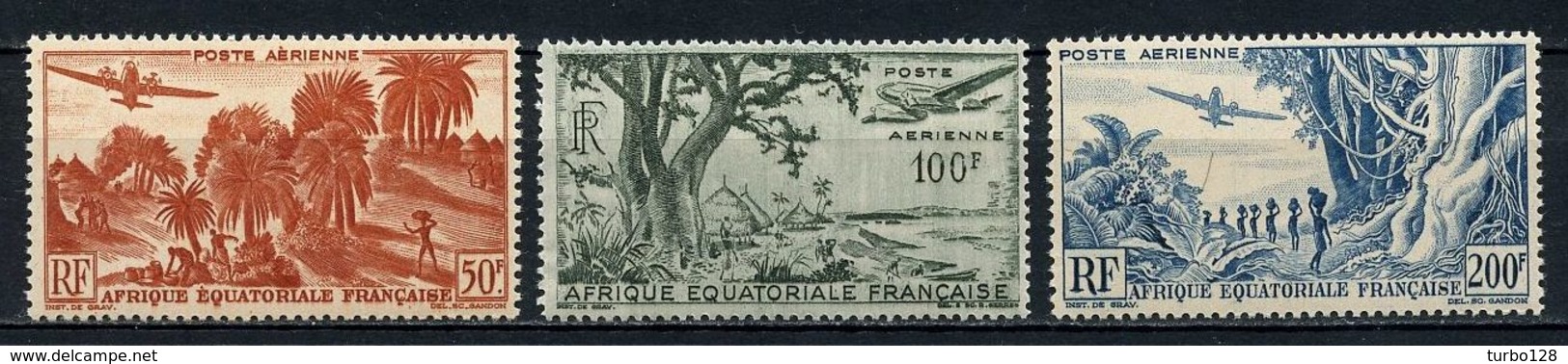 AEF 1947 PA  N° 50/52 ** Neufs MNH Superbes C 21,60 € Paysages Avions Planes Landscapes - Neufs