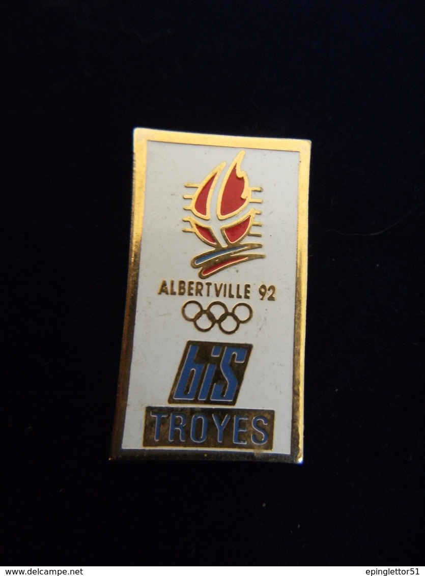 Pin's ALBERTVILLE 92 Travail Temporaire BIS TROYES 10 AUBE Sports D'hiver Ski,EAF. - Wintersport