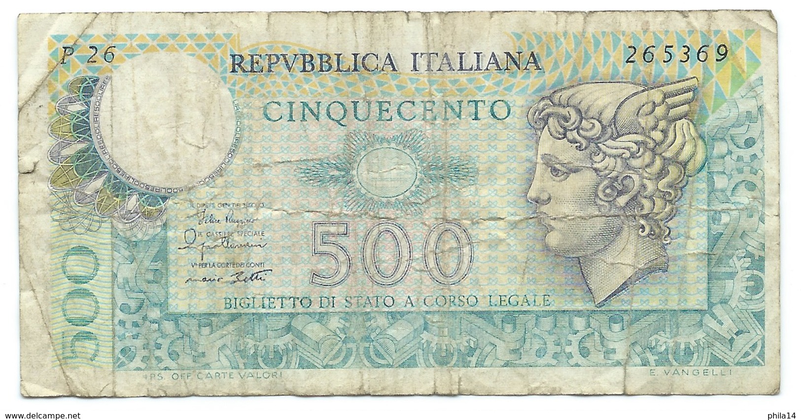 BILLET Italie - 500 Lire 1979 - 500 Liras