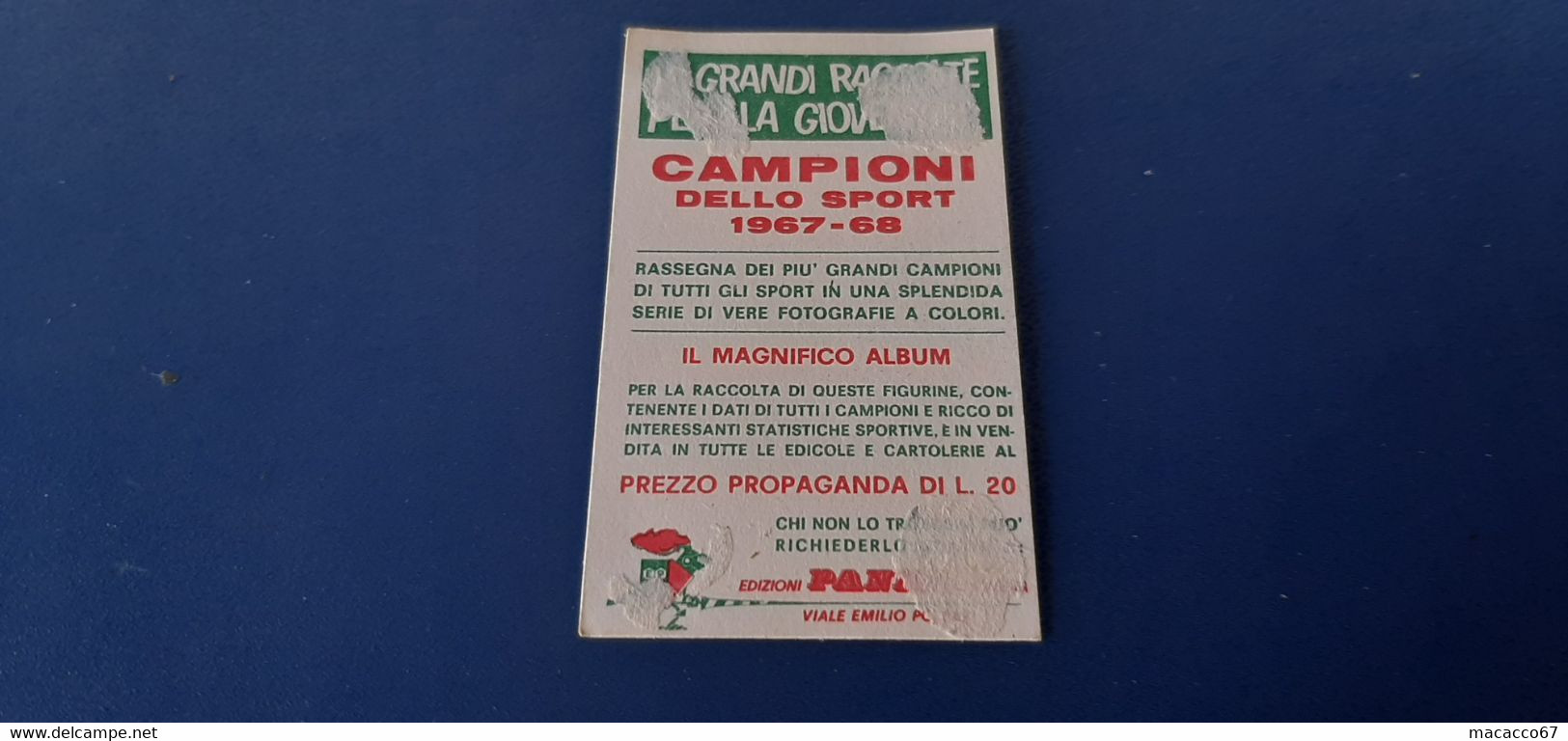 Figurina Panini Campioni Dello Sport 1967 - 268 Guido Reybroeck - Edizione Italiana