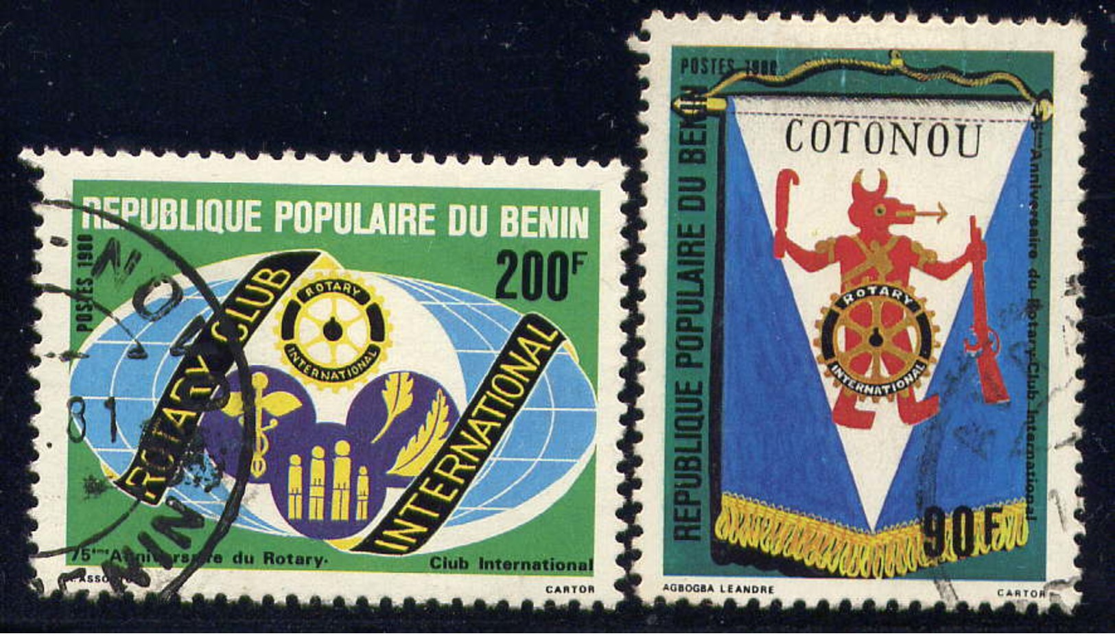 BENIN - 473/474° - 75è ANNIVERSAIRE DU ROTARY INTERNATIONAL - Bénin – Dahomey (1960-...)