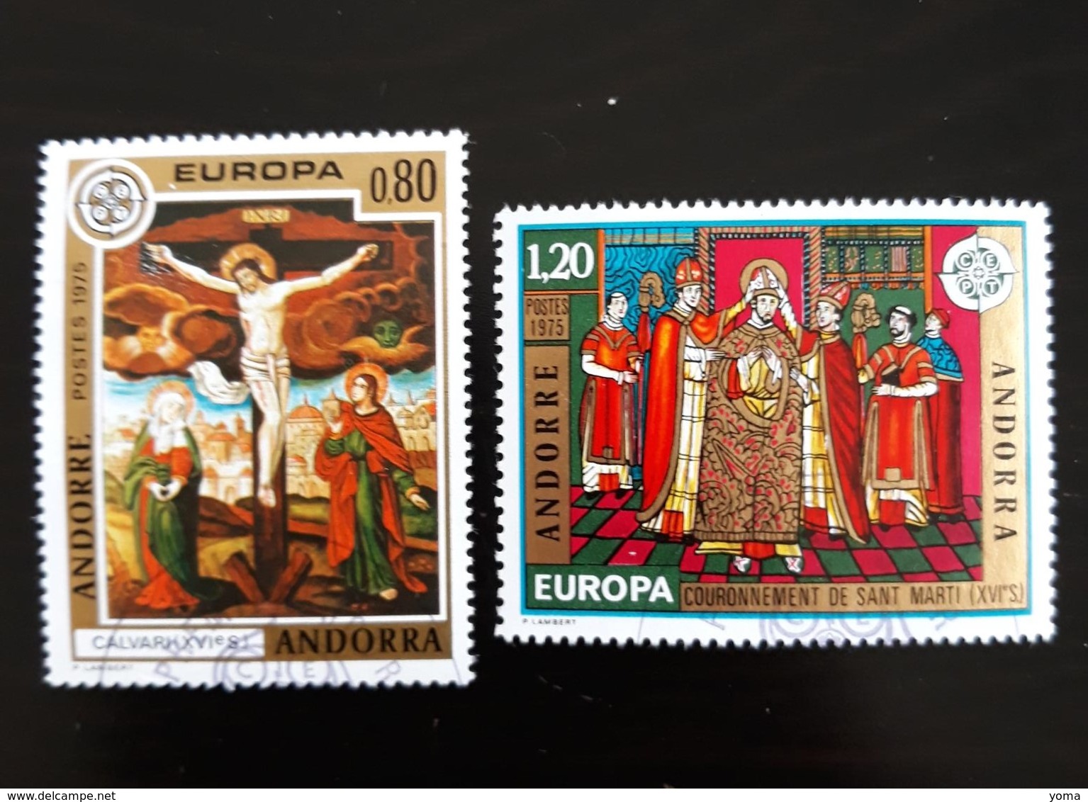 N° 243 Et 244       Fresque De L' église De La Cortinada  -  Europa 1975 - Used Stamps