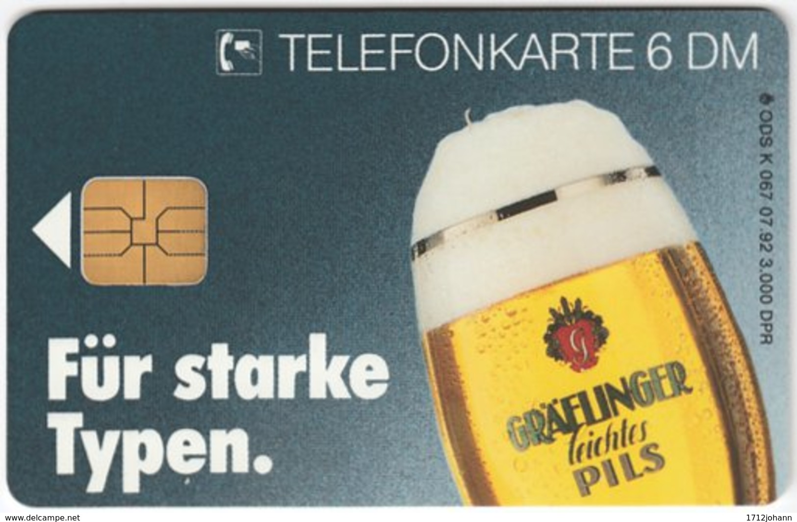 GERMANY K-Serie A-573 - 067 07.92 - Advertising, Drink, Beer - MINT - K-Series: Kundenserie