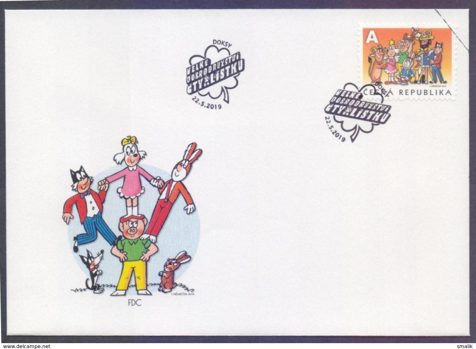 CZECH REPUBLIC 2019 FDC - 50 Years Of The Ctyrlistek Comic, Complete Set On 2 First Day Covers - FDC