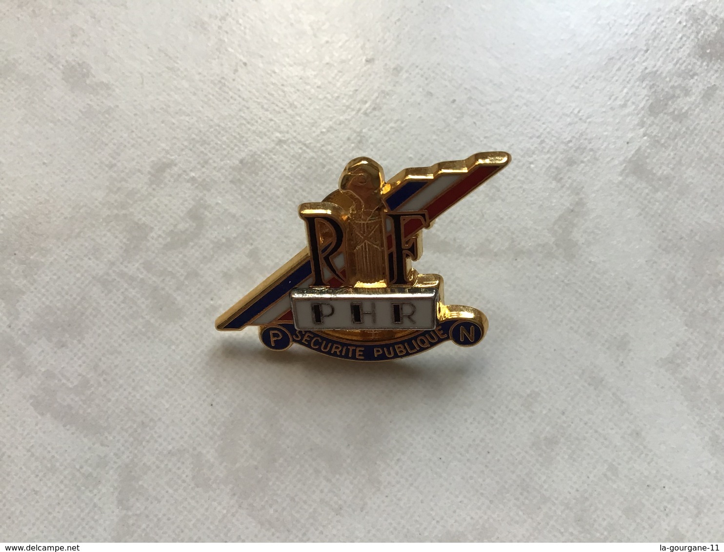 RARE Pin’s Double Moule Clou Serti P H R Police Nationale SÉCURITÉ PUBLIQUE RF - Polizia