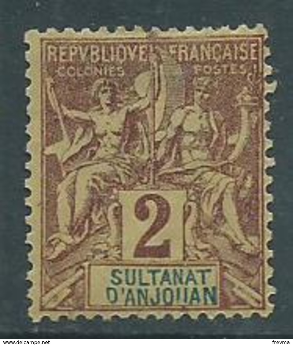 Timbre Anjouan 1892 Yvt 2 Neuf * - Unused Stamps