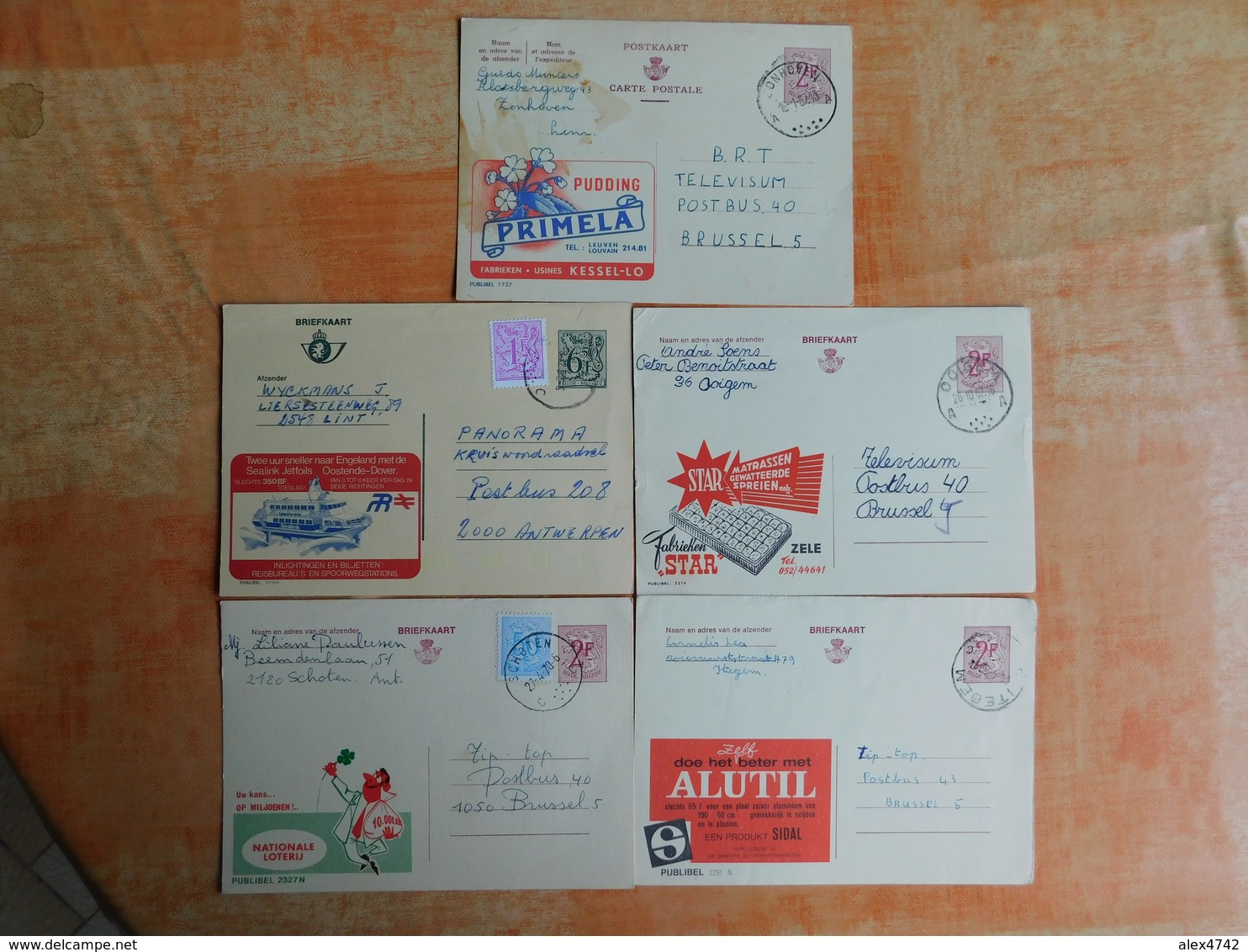 Lot De 5 Entiers Postaux Publibel   (A8) - Werbepostkarten