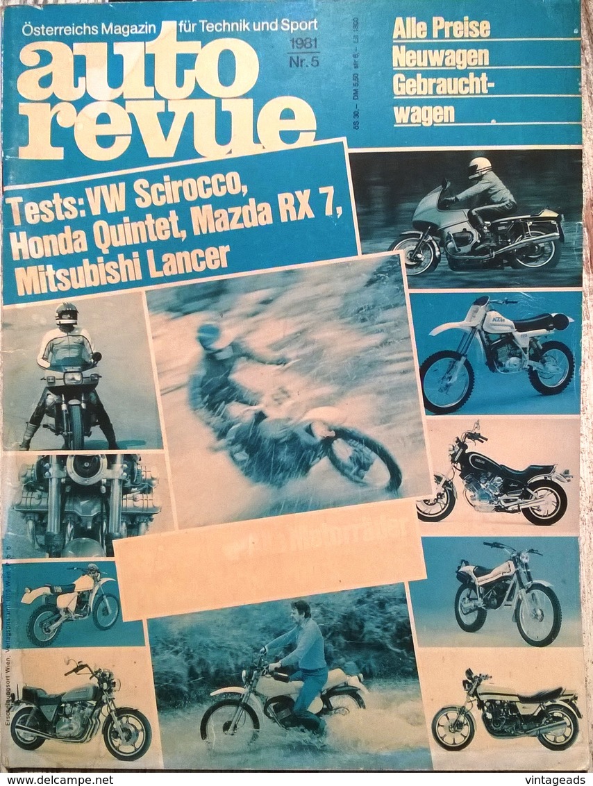 CA032 Autozeitschrift Auto Revue, Ausgabe Nr. 5, 1981, Test VW Scirocco - Mazda RX7, Deutsch - Auto & Verkehr