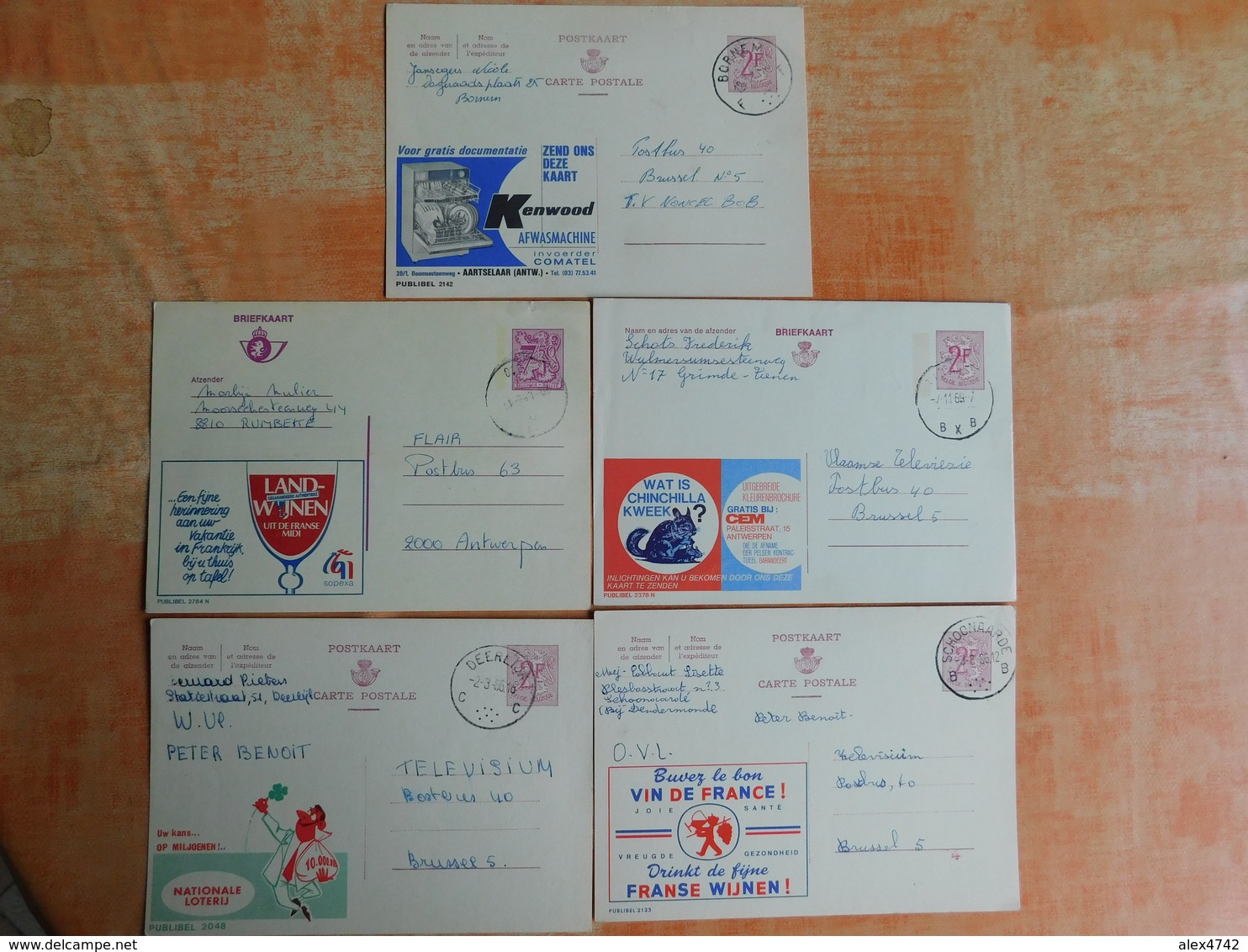 Lot De 5 Entiers Postaux Publibel   (B8) - Publibels