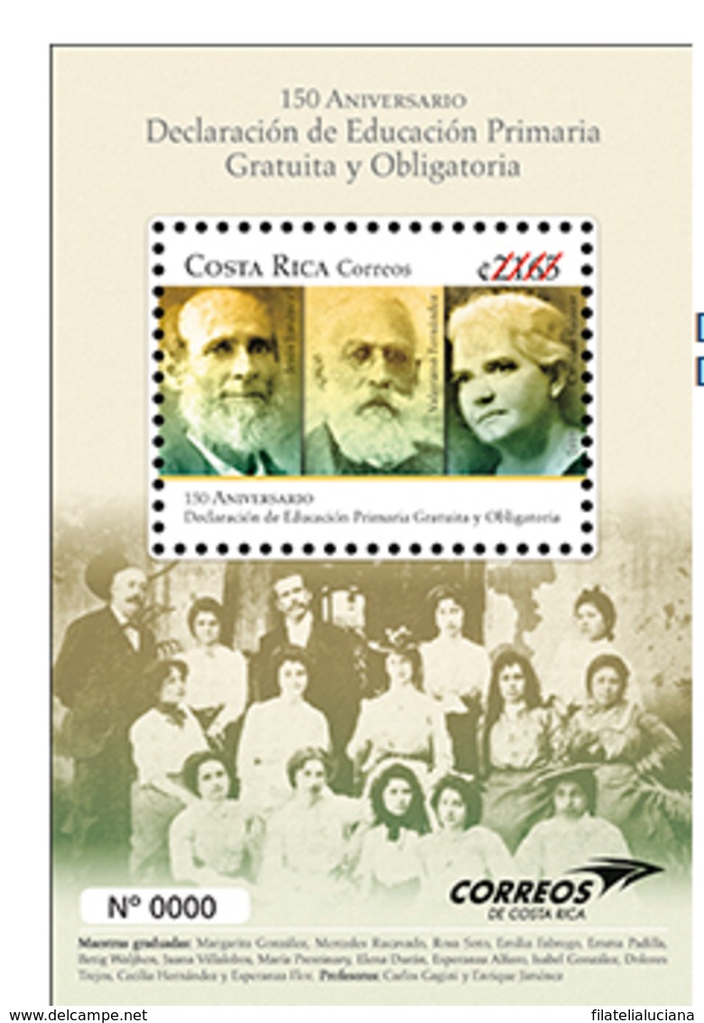 MNH SHEET COSTA RICA,2019 Education Women 150 Anniversary Education Free - Costa Rica