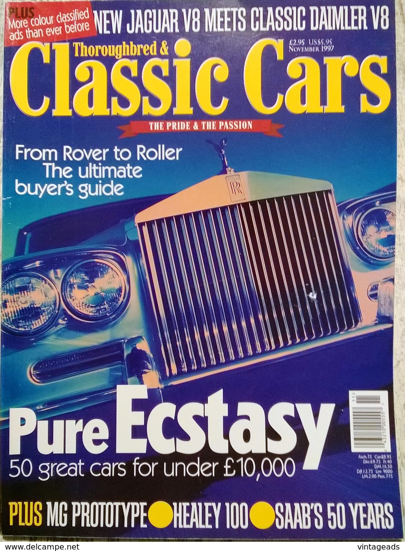 CA033 Autozeitschrift Classic Cars, November 1997, Englisch - Transportation