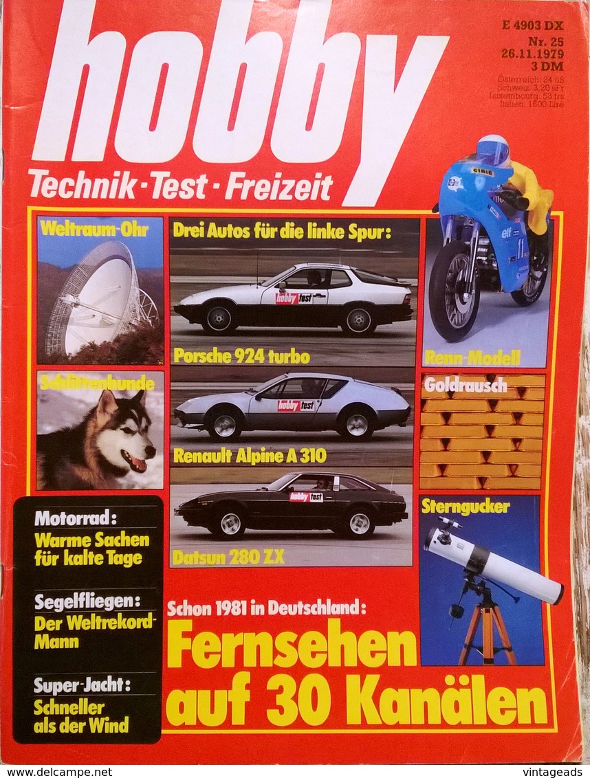 CA041 Autozeitschrift Hobby - Magazin Der Technik, Nr. 25, 1979 - Automóviles & Transporte