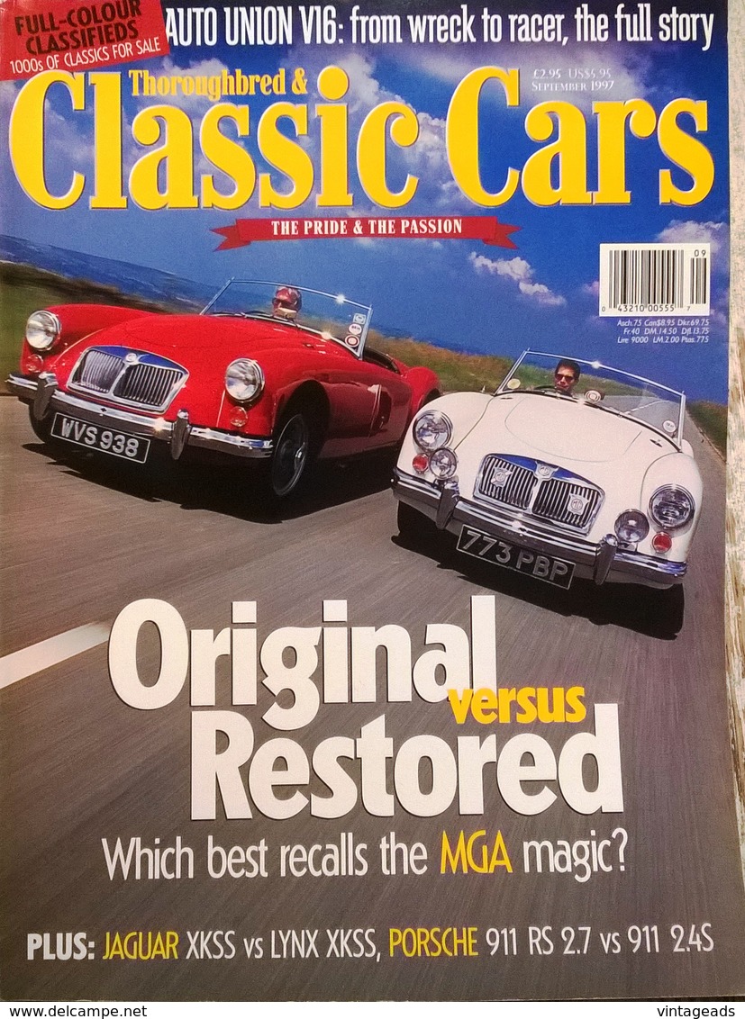 CA045 Autozeitschrift Classic Cars, September 1997, Englisch - Transportation