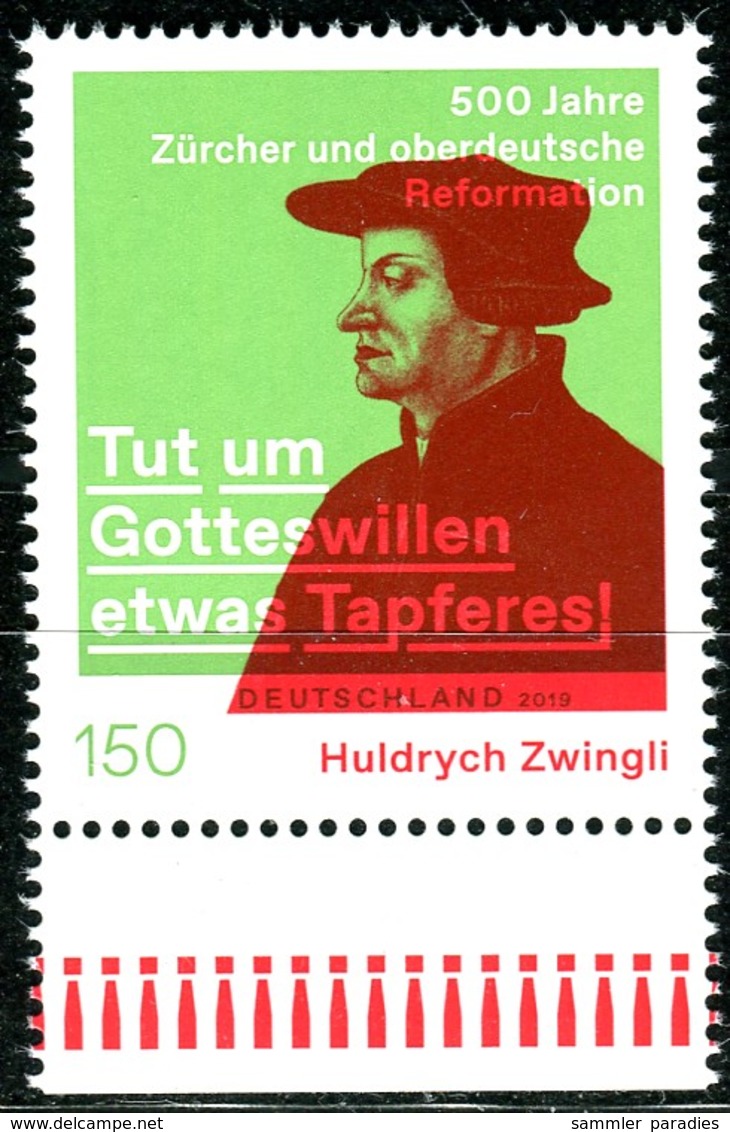 BRD - Mi 3464 - ** Postfrisch (Q) - 150C      Huldrych Zwingli, Ausgabe: 02.05.2019 - Unused Stamps