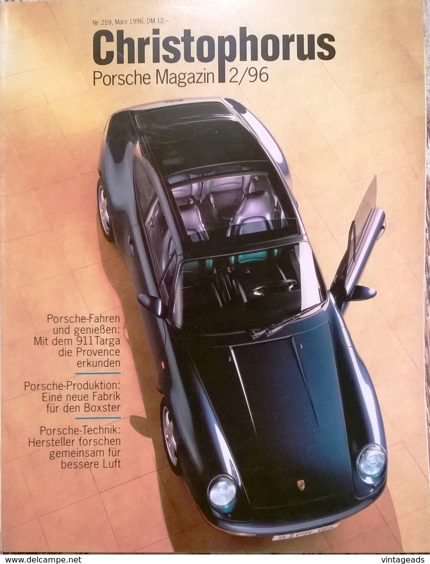 CA051 Autozeitschrift Christophorus, Porsche Magazin 2/96, Neuwertig - Cars & Transportation