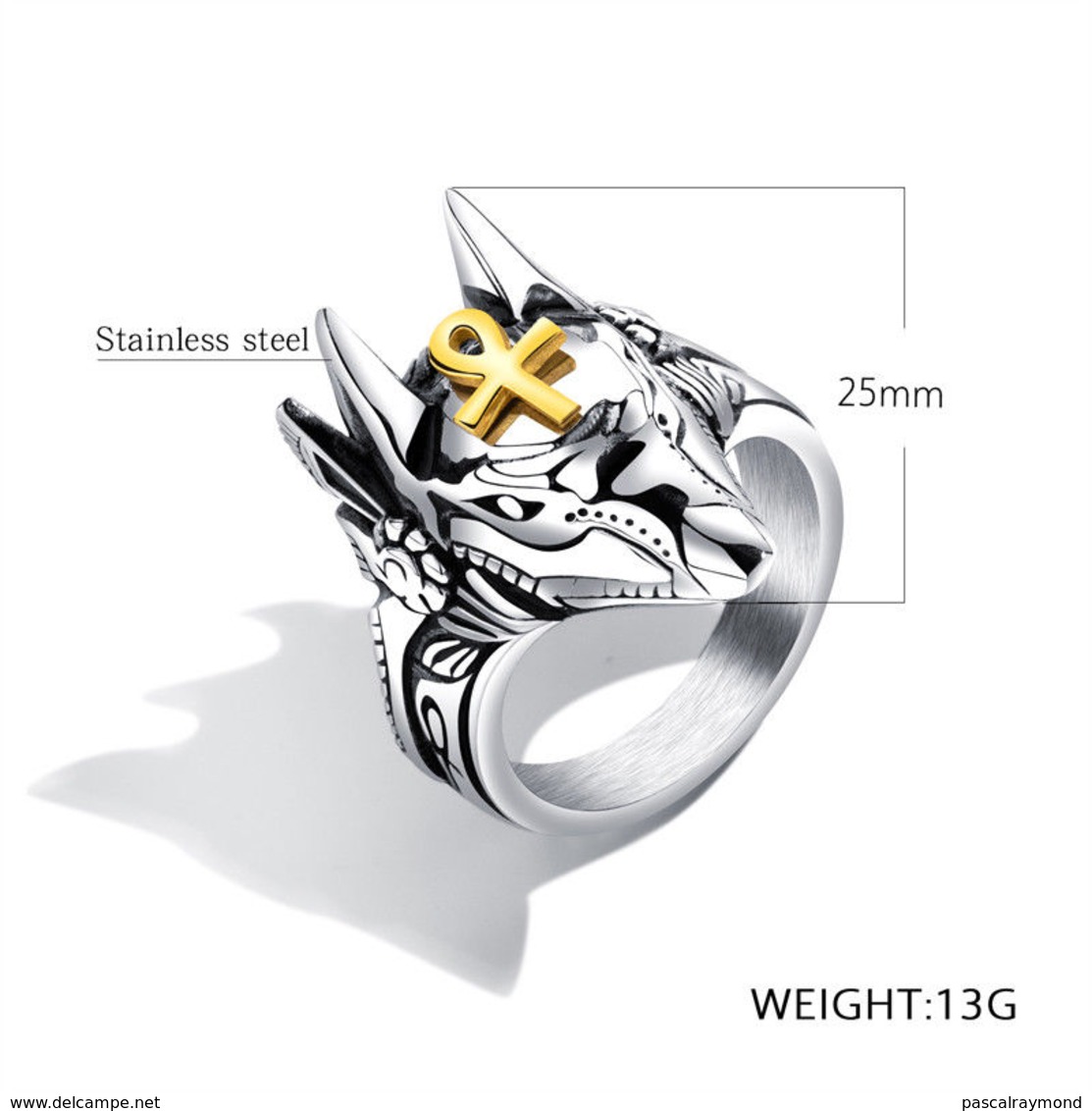 Bague Acier Inoxydable mythe Anubis