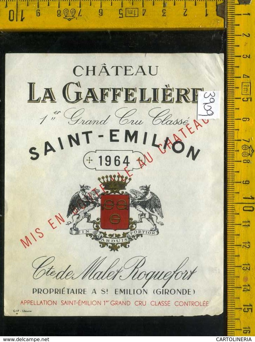 Etichetta Vino Liquore Grand Cru Classe 1964 La Gaffelière-Francia - Altri & Non Classificati