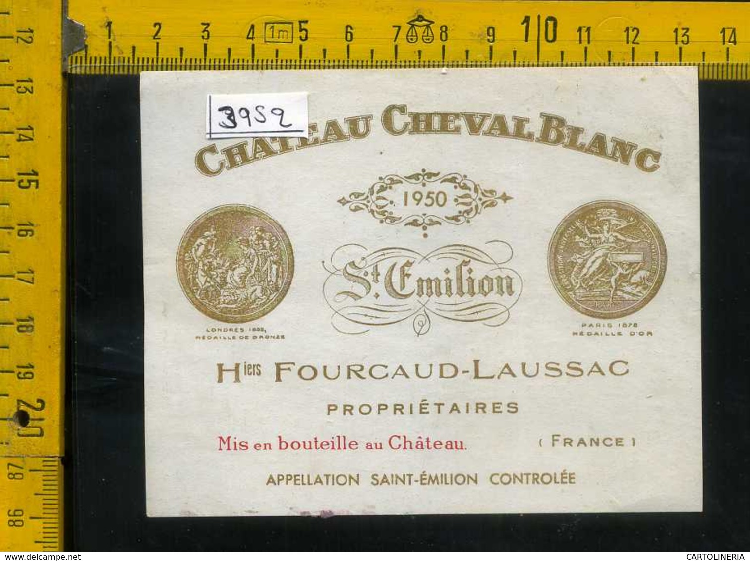 Etichetta Vino Liquore Chateau Cheval Blanc St. Emilion Francia - Autres & Non Classés