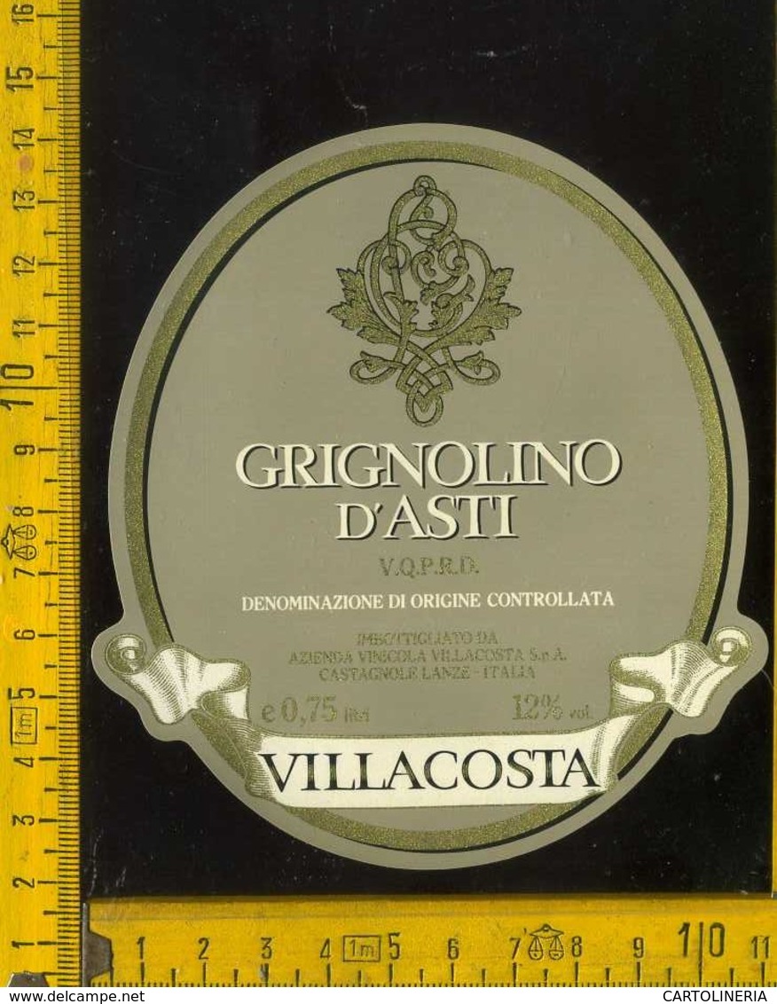 Etichetta Vino Liquore Grignolino D'Asti 1986  Villacosta-Castagnole Lanze AT - Altri & Non Classificati