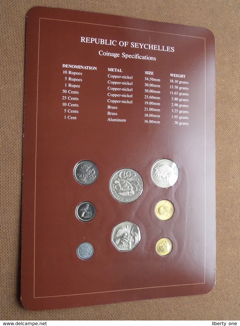 REPUBLIC OF SEYCHELLES ( From The Serie Coin Sets Of All Nations ) Card 20,5 X 29,5 Cm. ) + Stamp '82 ! - Seychellen