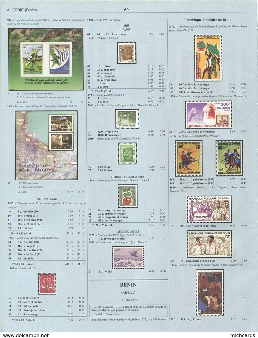 ALGERIE - Pages 13 à 60 (poids +100g) Extrait Du Catalogue Yvert & Tellier 2013 Pays Independants D Afrique - Andere & Zonder Classificatie