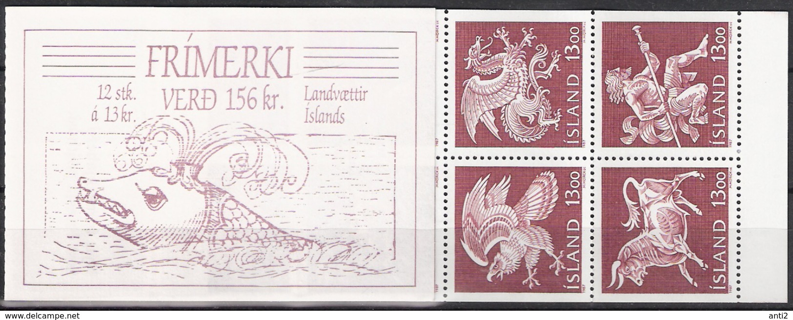 Iceland Island 1987 Arms Of State Booklet MH 1 With  Mi 674-677 X 3 MNH(**) - Neufs