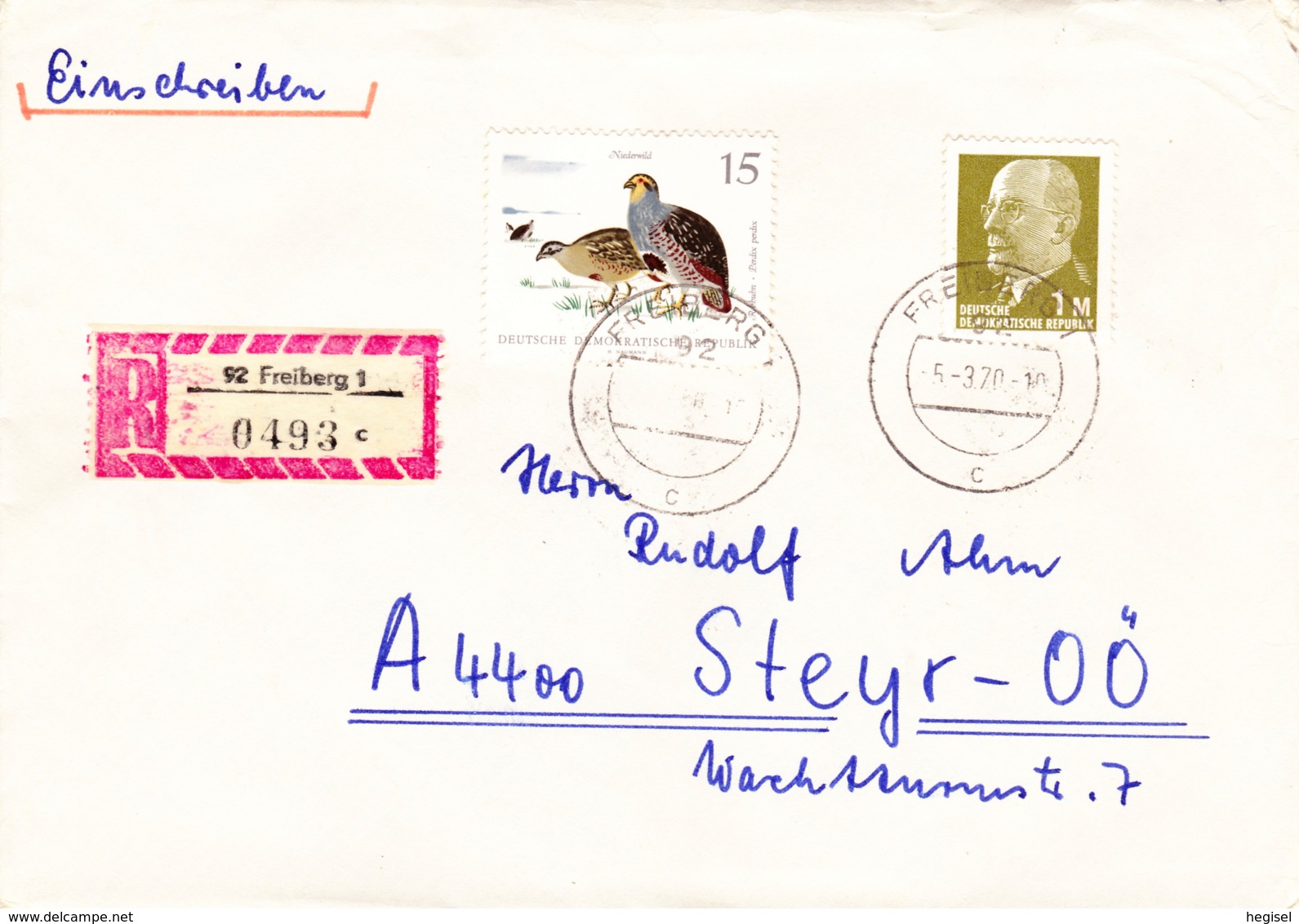 1970, DDR, "Niederwild" + "Walter Ulbrich", REC, Echt Gelaufen, Stempel "Tauschkontrollstelle 14 D" - Private Covers - Used