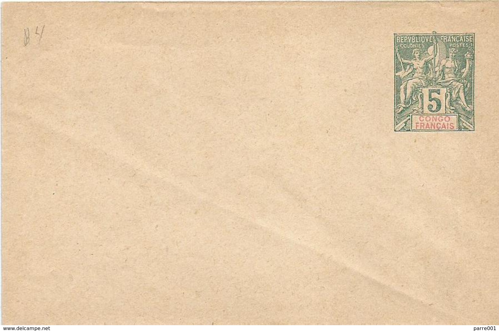 Congo 1899 Blue-green 5c Postal Stationary Cover - Cartas & Documentos