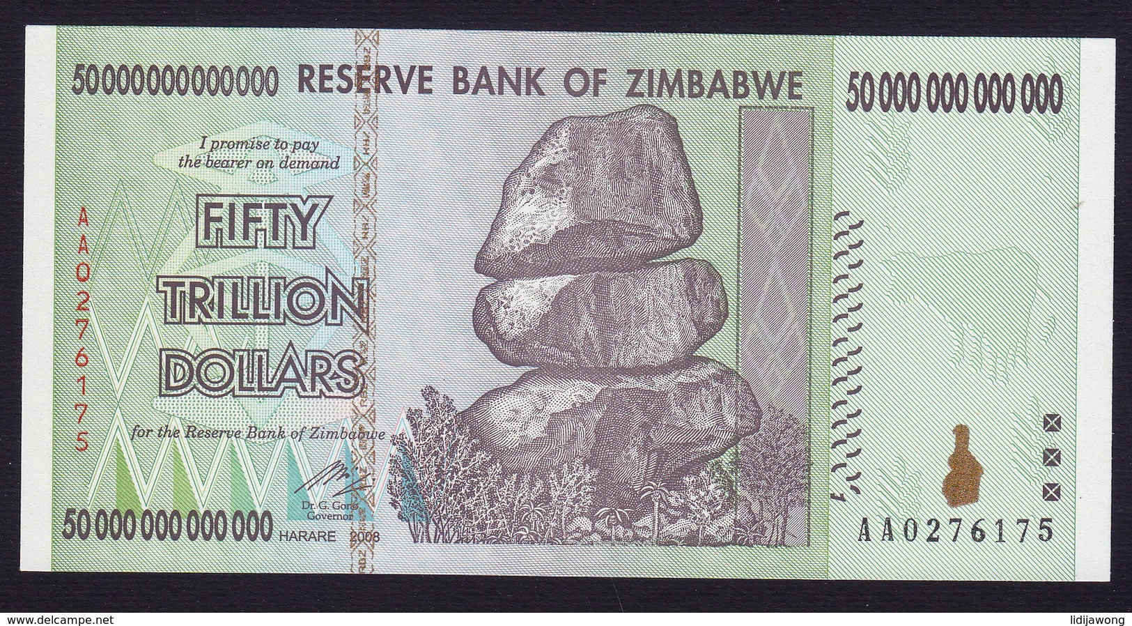 ZIMBABWE - Fifty Trillion Dollars UNC 2008 (see Sales Conditions) - Zimbabwe